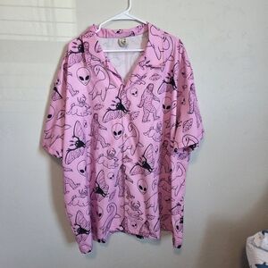 Hardaddy Pink Alien Print Men's Shirt